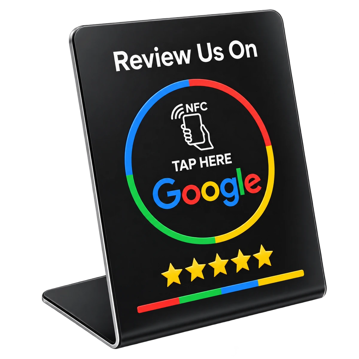 Black VEYRA Google Review stand
