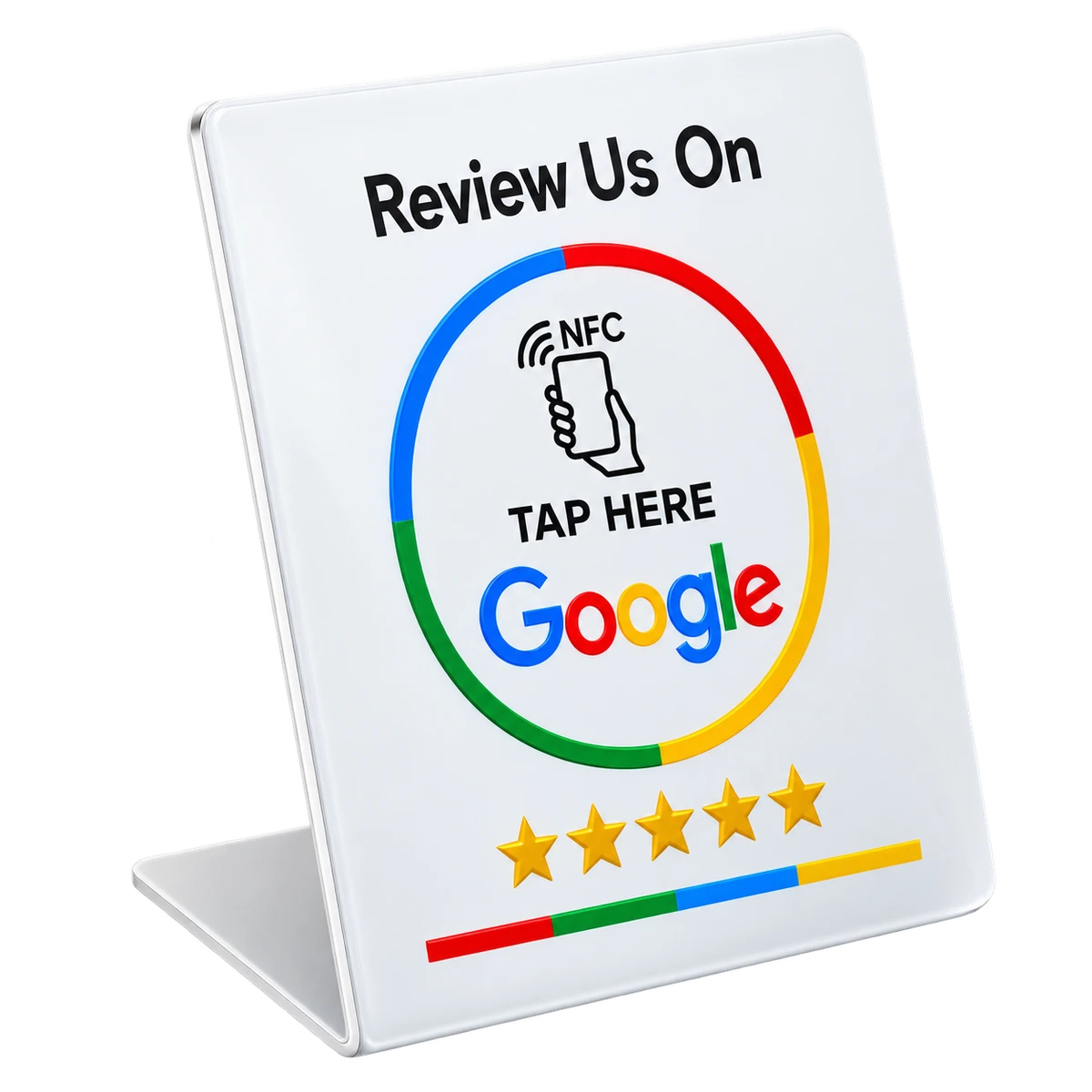 White VEYRA Google Review stand